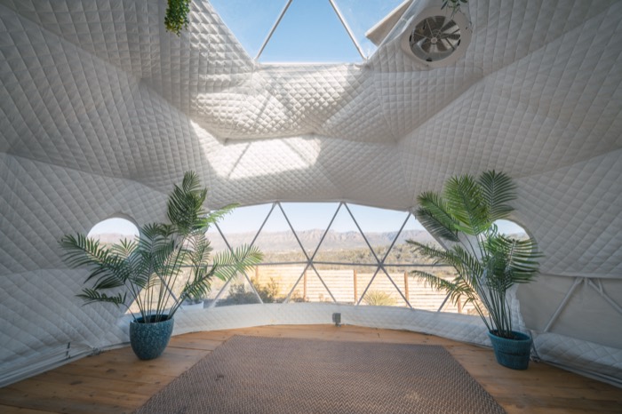 Open desert terrain on property